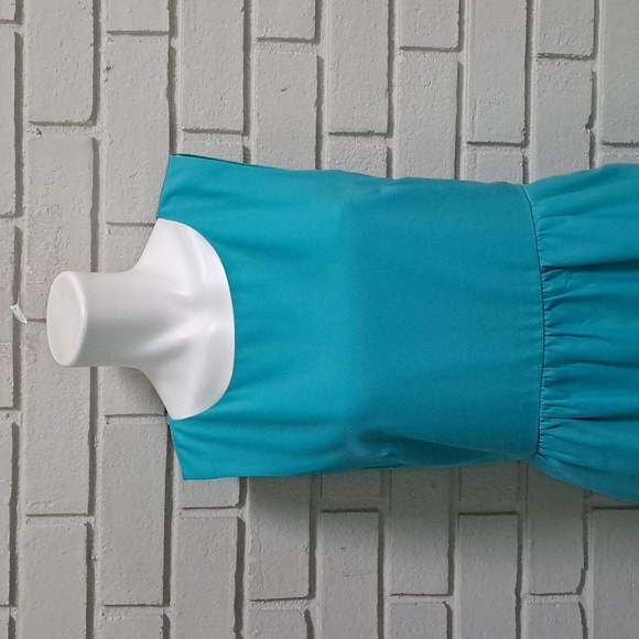 J. Crew Blue Sleeveless Lined Pleated Dress. Size 8 NWOT - Picture 2 of 11